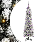 Vidaxl Umestno božično drevo Bela 150 cm PVC, kovina in plastika