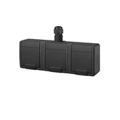 shumee Aquant 2K trojna nadometna vtičnica z ozemljitvijo 3x2P+Z IP65 antracit 5043-67