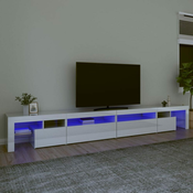TV ormaric s LED svjetlima visoki sjaj bijeli 290x36 5x40 cm