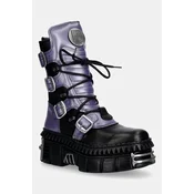 New Rock delovni čevlji ženski usnjeni CRUST NEGRO + NOMADLA LILA + IMPERFECT TOWER NEGRO TORNILLOS