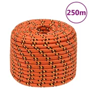 Vidaxl Vrv za čoln oranžna 12 mm 250 m polipropilen