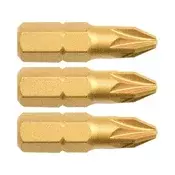 KITO Križna konica 4741371 komplet 3-delnih križnih nastavkov, PZ 1x25mm, S2-titanova obdelava, FORTUM- , komplet 3-delnih križnih nastavkov, PZ 1x25mm, S2-titanova obdelava, FORTUM- , S2
