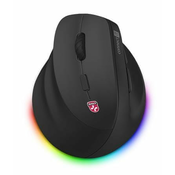 Connect IT FOR HEALTH Cloudy Left brezžična navpična miška za levičarje, RGB osvetlitev, 2xBT, USB BLACK