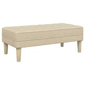 Vidaxl klop z blazino krema 113 x 57 x 39 cm blago