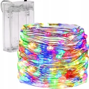 shumee 50 LED žičnih lučk, na baterije, pisana žična girlanda, RGB dekoracija