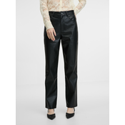 Black leatherette womens trousers ORSAY - Womens