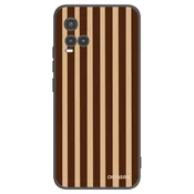 Silikonski črni ovitek za Vivo Y33s - Brown lines