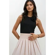 Trend Alacati Stili Ženska bluza bez rukava ALC-X12182, Okrugli izrez, Crna