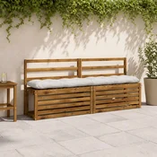 vidaXL Blazina za klop VIANEN 100% poliester Bela 170 x 30 x 12 cm