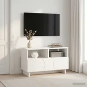 vidaXL TV stojalo 60 x 34.5 x 40 cm Bela Inženirski les