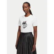 KARL LAGERFELD Majica Ikon Sketch Choupette A1W17128 Bela Regular Fit