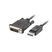 Lanberg Adapter za video kabel Lanberg CA-DPDV-10CU-0010-BK, 1m, DisplayPort do DVI-D, črni, 1080p, moški - moški