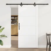 vidaXL Drsna vrata 93 x 202 cm Inženirski les Bela in črna