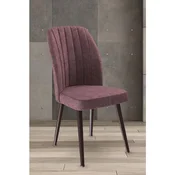 Hanah Home set trpezarijskih stolica Platinum 6 kom, puder roze tkanina Jerry, braon metalne noge