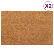 Vidaxl Predpražnik 2 kosa naravne barve 40x60 cm kokosova vlakna