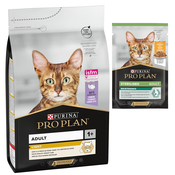 Pro Plan suha mačja hrana + 6 x 85 g mokre hrane gratis! - Light Adult bogata s puranom (3 kg) + Piščanec (6 x 85 g)