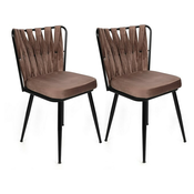 Hanah Home Set 2 trpezarijske stolice Smeda-Crna