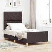 vidaXL vidaXL Postelja Rjava 90x200 cm Tkanina, (22052885)