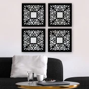 Wallity Set ogledala SYH06833628, Crni