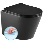 PACO wall hung toilet, Rimless, 36x53cm, black matt - Črna - 36,5x52 cm - Sapho - PACO - 24 - Keramika - Classic - 365 - 520 - 14