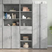 vidaXL Visoka omara betonsko siva 50x42,5x185 cm inženirski les