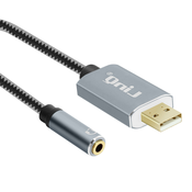 LINQ Najlonski pleten USB na 3,5 mm ženski avdio kabel/adapter, LinQ - siv, (20630321)