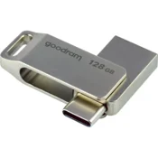 GoodRam Bliskovni disk 128 GB z dvema priključkoma USB 3.2 + USB-C OTG ODA3 srebrn