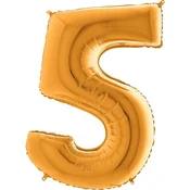 shumee Folija balon številka 5 zlat - 102 cm Grabo
