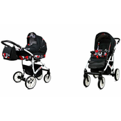 Babylux Largo Black Moro | 2v1 Kombinirani Voziček kompleti | Otroški voziček + Carrycot