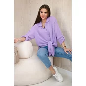 Kesi Włoski Cotton muslin shirt oversize violet