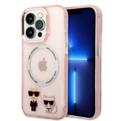 Karl Lagerfeld KLHMP14SHKCP iPhone 14 6,1 hardcase pink Karl  Choupette Aluminium Magsafe (KLHMP14SHKCP)