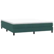 shumee vidaXL Postelja z vzmetnim vzmetnim okvirjem brez vzmetnice temno zelena 180x210 cm