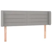 Vidaxl Vzglavje z ušesi svetlo sivo 147x16x78/88 cm blago