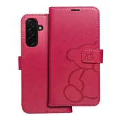OEM Torbica MEZZO Book za SAMSUNG A26 5G, motiv medvedka, magenta
