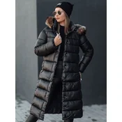 Women's winter quilted jacket with hood CROMBILA black Dstreet