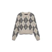 VERO MODA Pletena jopa VMHALO bež/grafit