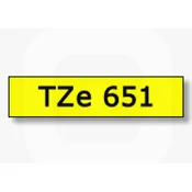 Brother TZe-651/TZ-651 trak 24mm - črn izpis/rumen trak