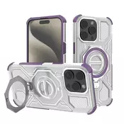 Hibridni ovitek Carbon Shield Pro za iPhone 15 Pro - purple transparent