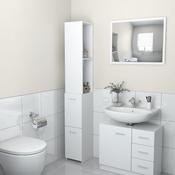 VIDAXL kopalniška omarica (25x25x170cm, iverna plošča), bela