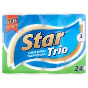 Toaletni papir, 3-slojni, majhen zvitek, 24 zvitkov, Star Trio, 24 zvitkov