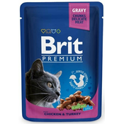 Brit Premium Žepek za mačke s piščancem in puranom 100g