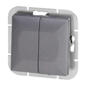 Ugradena dvostruka sklopka Pearl, 10A, 250V, WP-2P, antracit