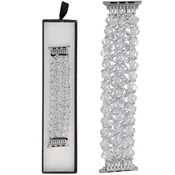 Nova raztegljiva zapestnica Sparkling Crystals Icy Silver za Apple Watch 38/40/41 mm srebrna
