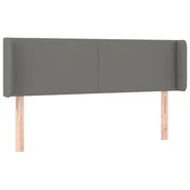Vidaxl Vzglavje z ušesi temno sivo 147x16x78/88 cm blago