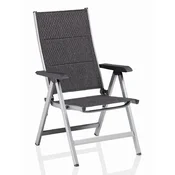 Kettler Basic Plus vrtna stolica, tapecirana, podesiva, aluminijska, siva/antracit