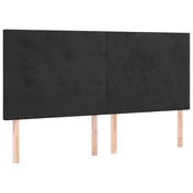Vidaxl Vzglavje postelje črno 200x5x118/128 cm žametno