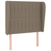 Uzglavlje s ušima smedesivo 93x23x118/128 cm od tkanine