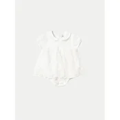 Mayoral Elegantna obleka 1666 Bela Regular Fit