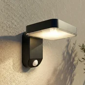 PRIOS LED-solarna stenska svetilka Tarlson, kvadratna, antracitna, senzor - Sodobni - črna, prozorna - Plastika