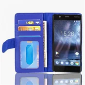 Cadorabo Cadorabo Ohišje, združljivo z Nokia 3 2017 v neptunova modra - Zaščitni ovitek z magnetnim zapiranjem in 3 režami za kartice, (20552984)
